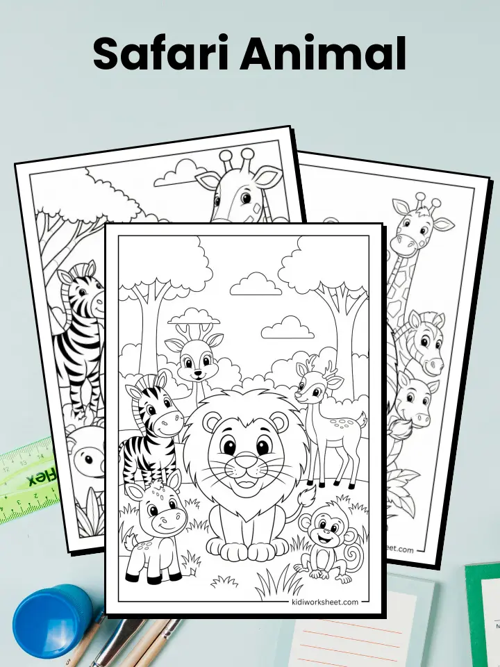 Safari Animal Coloring Pages
