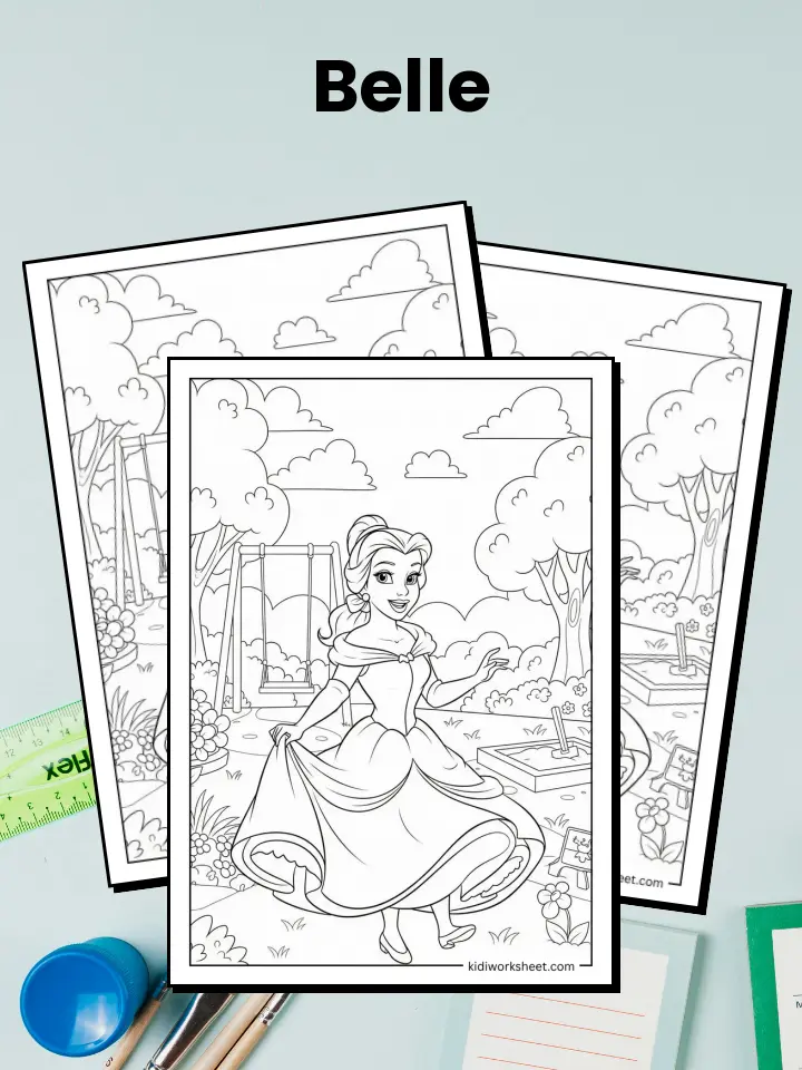 Belle Coloring Pages