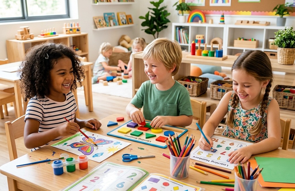Happy children learning through play